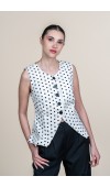 Puantiye Desenli Kısa Yelek 9144
