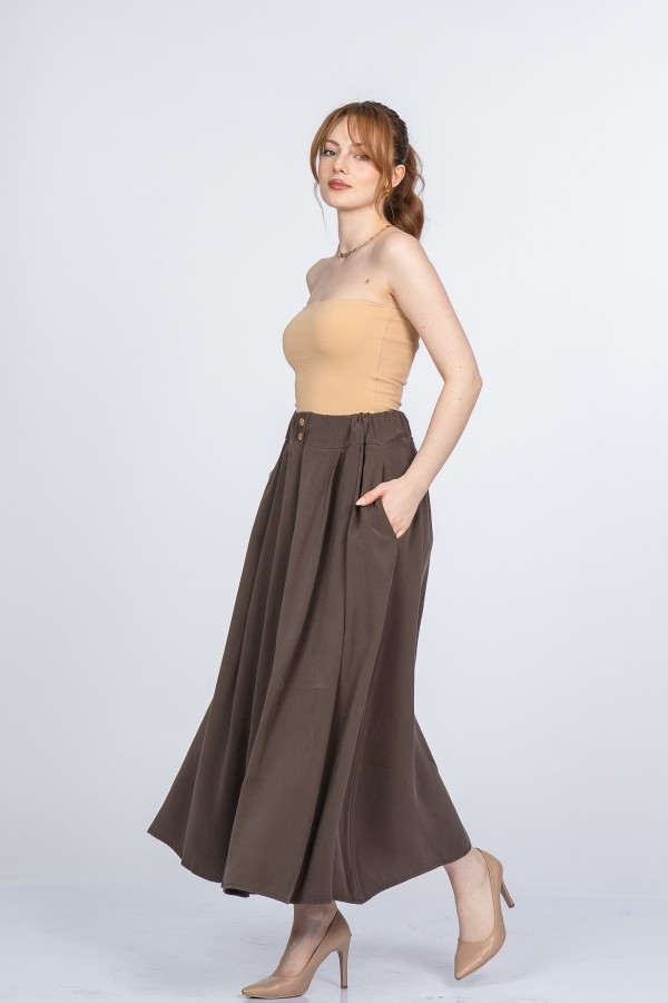 Pure Lady Beli Lastikli Uzun Etek