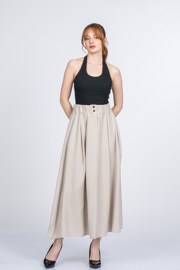Pure Lady Beli Lastikli Uzun Etek