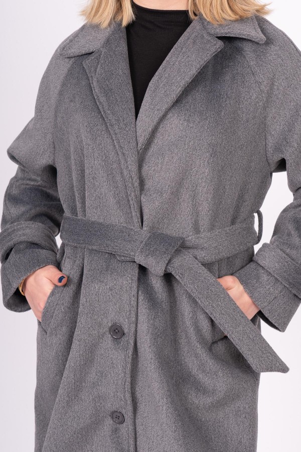 REGLAN KOL KUŞAKLI KAŞE KABAN-PALTO 2534