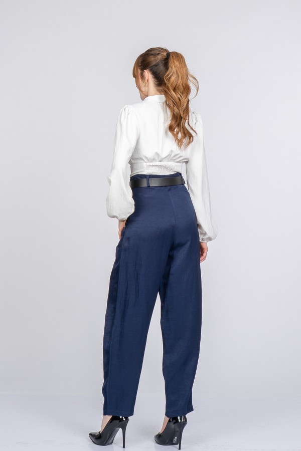 Rosaria Balon Form Dar Paça Kumaş Pantolon