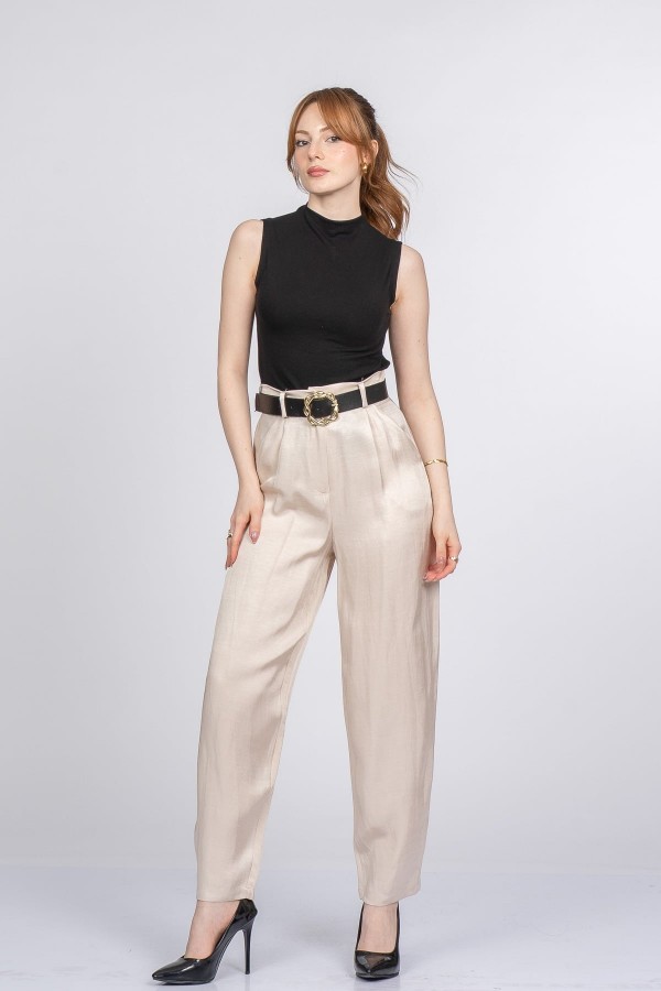 Rosaria Balon Form Dar Paça Kumaş Pantolon