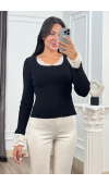 Rosella Dantel Detaylı Fitilli Triko Bluz 20309 STD