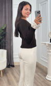 Rosella Dantel Detaylı Fitilli Triko Bluz 20309 STD Rosella Dantel Detaylı Fitilli Triko Bluz 20309 STD