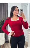 Rosella Dantel Detaylı Fitilli Triko Bluz 20309 STD