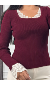 Rosella Dantel Detaylı Fitilli Triko Bluz 20309 STD