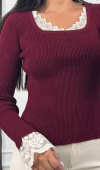 Rosella Dantel Detaylı Fitilli Triko Bluz 20309 STD