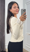 Rosella Dantel Detaylı Fitilli Triko Bluz 20309 STD