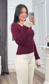 Rosella Dantel Detaylı Fitilli Triko Bluz 20309 STD
