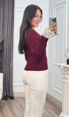 Rosella Dantel Detaylı Fitilli Triko Bluz 20309 STD