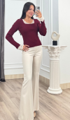 Rosella Dantel Detaylı Fitilli Triko Bluz 20309 STD
