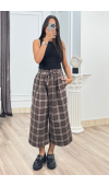 ROVENA – Ekose Desenli Kuşaklı Kısa Pantolon 30435
