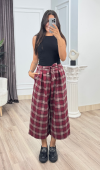 ROVENA – Ekose Desenli Kuşaklı Kısa Pantolon 30435
