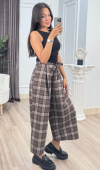 ROVENA – Ekose Desenli Kuşaklı Kısa Pantolon 30435 ROVENA – Ekose Desenli Kuşaklı Kısa Pantolon 30435