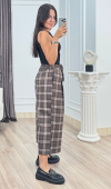ROVENA – Ekose Desenli Kuşaklı Kısa Pantolon 30435 ROVENA – Ekose Desenli Kuşaklı Kısa Pantolon 30435