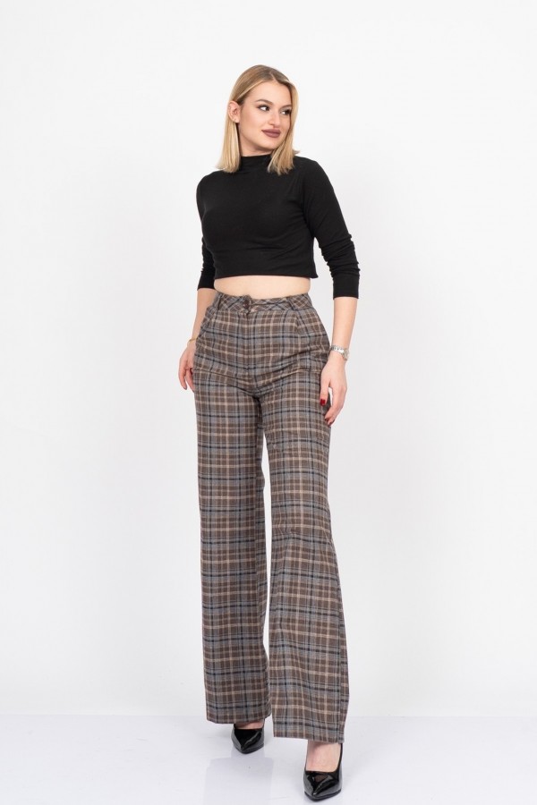 Royal Plaid Palazzo – Premium Ekose Wide Leg Pants 30325