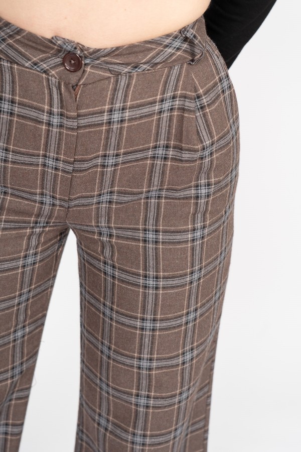 Royal Plaid Palazzo – Premium Ekose Wide Leg Pants 30325