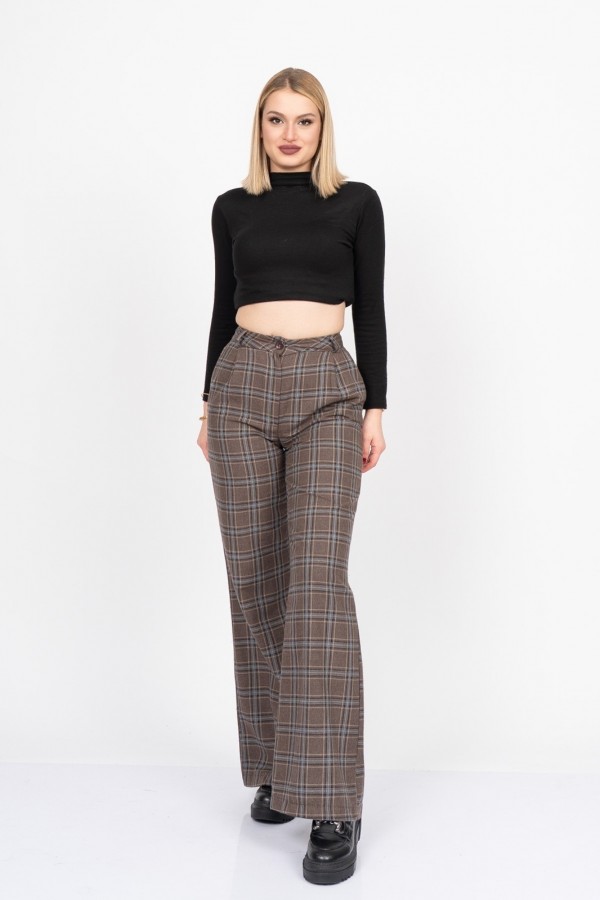 Royal Plaid Palazzo – Premium Ekose Wide Leg Pants 30325