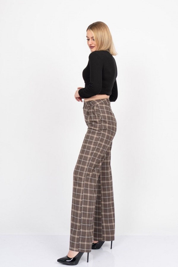 Royal Plaid Palazzo – Premium Ekose Wide Leg Pants 30325