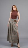 Royal Plaid Slit Skirt – Ekose Premium Maxi Etek 6831
