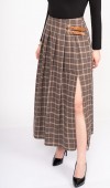 Royal Plaid Slit Skirt – Ekose Premium Maxi Etek 6831