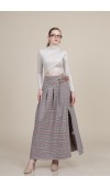 Royal Plaid Slit Skirt – Ekose Premium Maxi Etek 6831