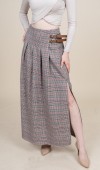 Royal Plaid Slit Skirt – Ekose Premium Maxi Etek 6831