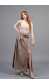 Royal Plaid Slit Skirt – Ekose Premium Maxi Etek 6831