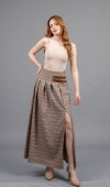Royal Plaid Slit Skirt – Ekose Premium Maxi Etek 6831
