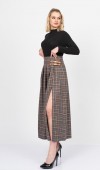 Royal Plaid Slit Skirt – Ekose Premium Maxi Etek 6831