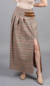 Royal Plaid Slit Skirt – Ekose Premium Maxi Etek 6831