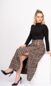 Royal Plaid Slit Skirt – Ekose Premium Maxi Etek 6831