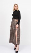 Royal Plaid Slit Skirt – Ekose Premium Maxi Etek 6831
