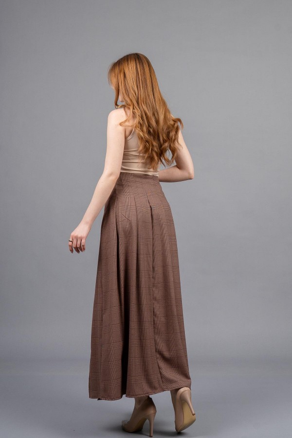 Royal Plaid Slit Skirt – Ekose Premium Maxi Etek 6831 Royal Plaid Slit Skirt – Ekose Premium Maxi Etek 6831