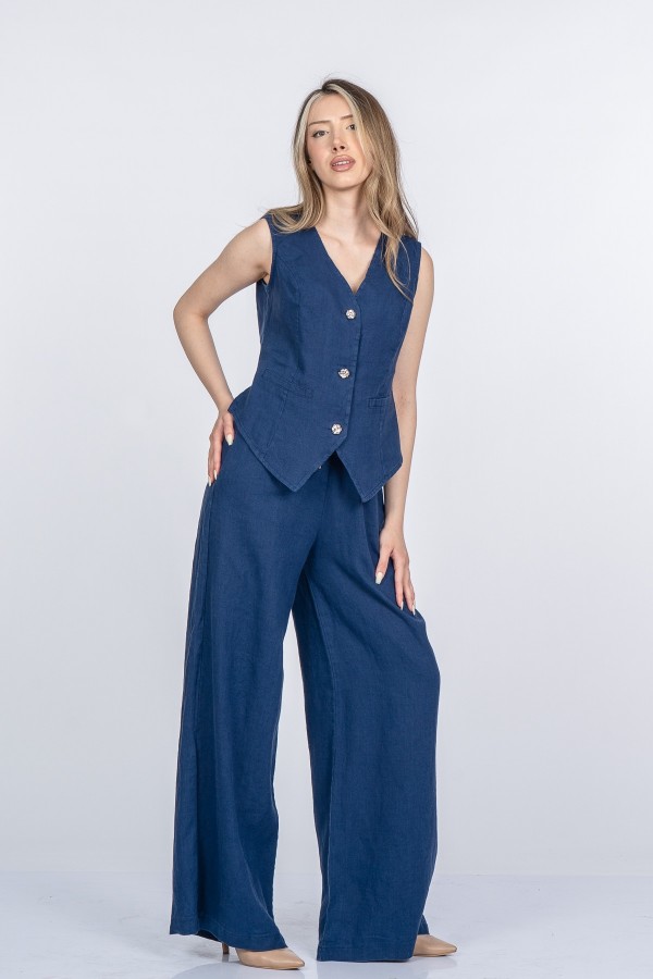 Samira Premium Keten Kumaş Yelek Pantolon Takım 1321 Samira Premium Keten Kumaş Yelek Pantolon Takım 1321