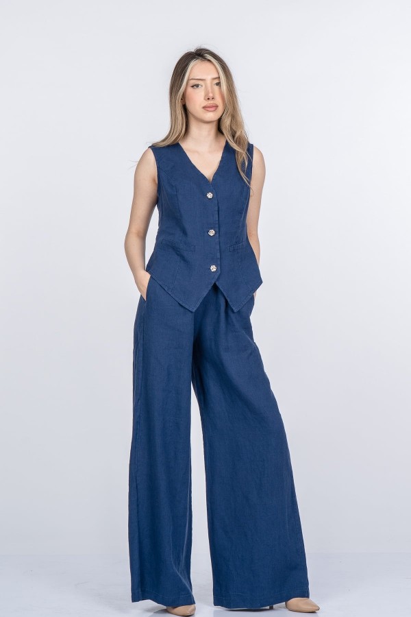 Samira Premium Keten Kumaş Yelek Pantolon Takım 1321 Samira Premium Keten Kumaş Yelek Pantolon Takım 1321