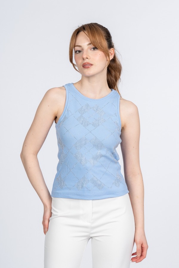 Sim Taşlı Kaşkorse Atlet Bluz 8600