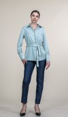 Tencel Beli Kuşaklı Uzun Kollu Trend Gömlek 70062 Tencel Beli Kuşaklı Uzun Kollu Trend Gömlek 70062