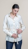 Tencel Beli Kuşaklı Uzun Kollu Trend Gömlek 70062 Tencel Beli Kuşaklı Uzun Kollu Trend Gömlek 70062