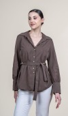 Tencel Beli Kuşaklı Uzun Kollu Trend Gömlek 70062 Tencel Beli Kuşaklı Uzun Kollu Trend Gömlek 70062