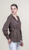Tencel Beli Kuşaklı Uzun Kollu Trend Gömlek 70062 Tencel Beli Kuşaklı Uzun Kollu Trend Gömlek 70062