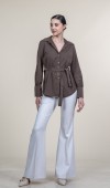 Tencel Beli Kuşaklı Uzun Kollu Trend Gömlek 70062 Tencel Beli Kuşaklı Uzun Kollu Trend Gömlek 70062