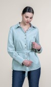 Tencel Beli Kuşaklı Uzun Kollu Trend Gömlek 70062 Tencel Beli Kuşaklı Uzun Kollu Trend Gömlek 70062