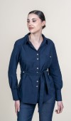 Tencel Beli Kuşaklı Uzun Kollu Trend Gömlek 70062 Tencel Beli Kuşaklı Uzun Kollu Trend Gömlek 70062