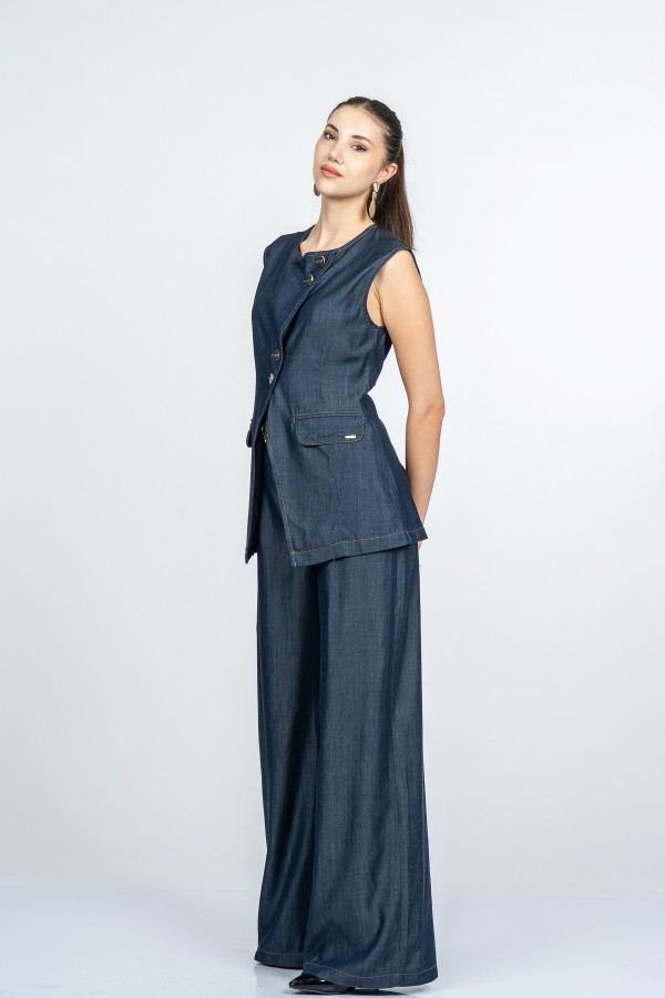 Trend Denim - Kot Yelek Pantolon Takım 1308 Trend Denim - Kot Yelek Pantolon Takım 1308
