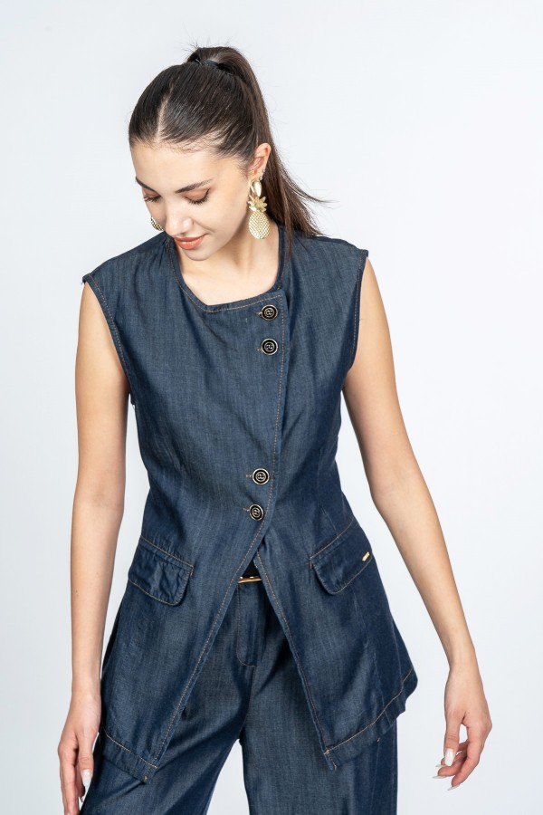 Trend Denim - Kot Yelek Pantolon Takım 1308 Trend Denim - Kot Yelek Pantolon Takım 1308