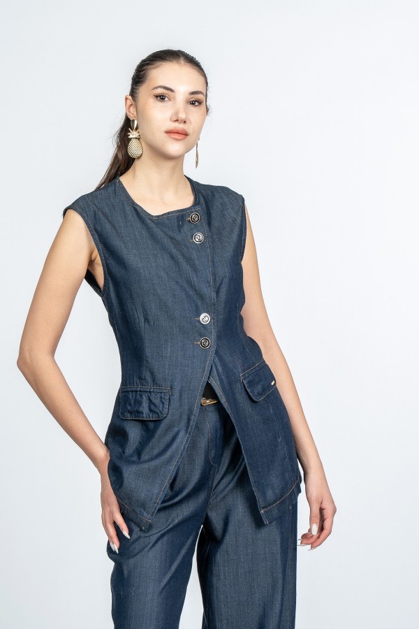 Trend Denim - Kot Yelek Pantolon Takım 1308 Trend Denim - Kot Yelek Pantolon Takım 1308