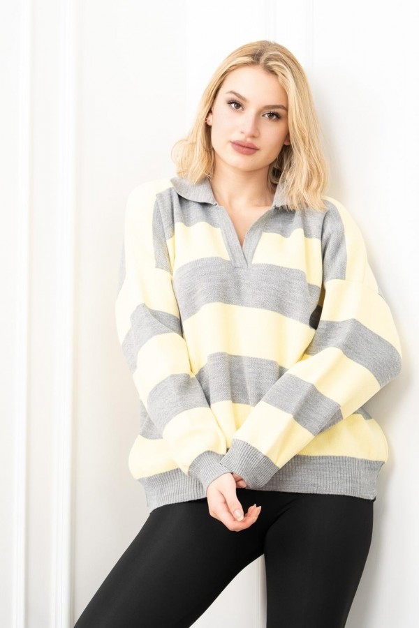 Trend Model Çizgili Triko Kazak 7250 STD