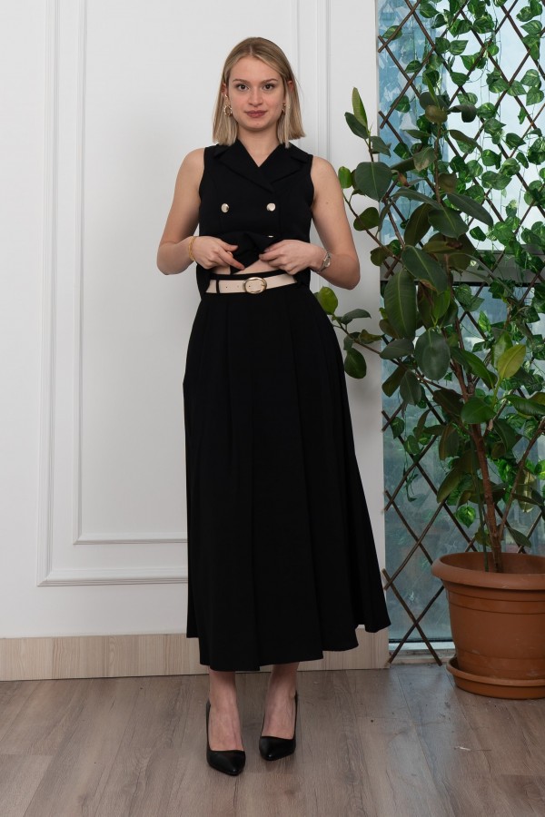 Trend Model İçi Astarlı Düğmeli Yelek & Kemerli Uzun Etek Takım 1205 Trend Model İçi Astarlı Düğmeli Yelek & Kemerli Uzun Etek Takım 1205