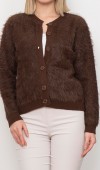 Trend Model Saçak Tüylü Hırka Ceket 25502 STD